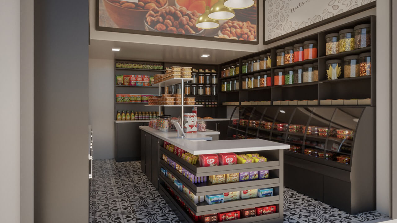 עיצוב פנים ותכנון חנות תבלינים פיצוחי אליאב, חיפה